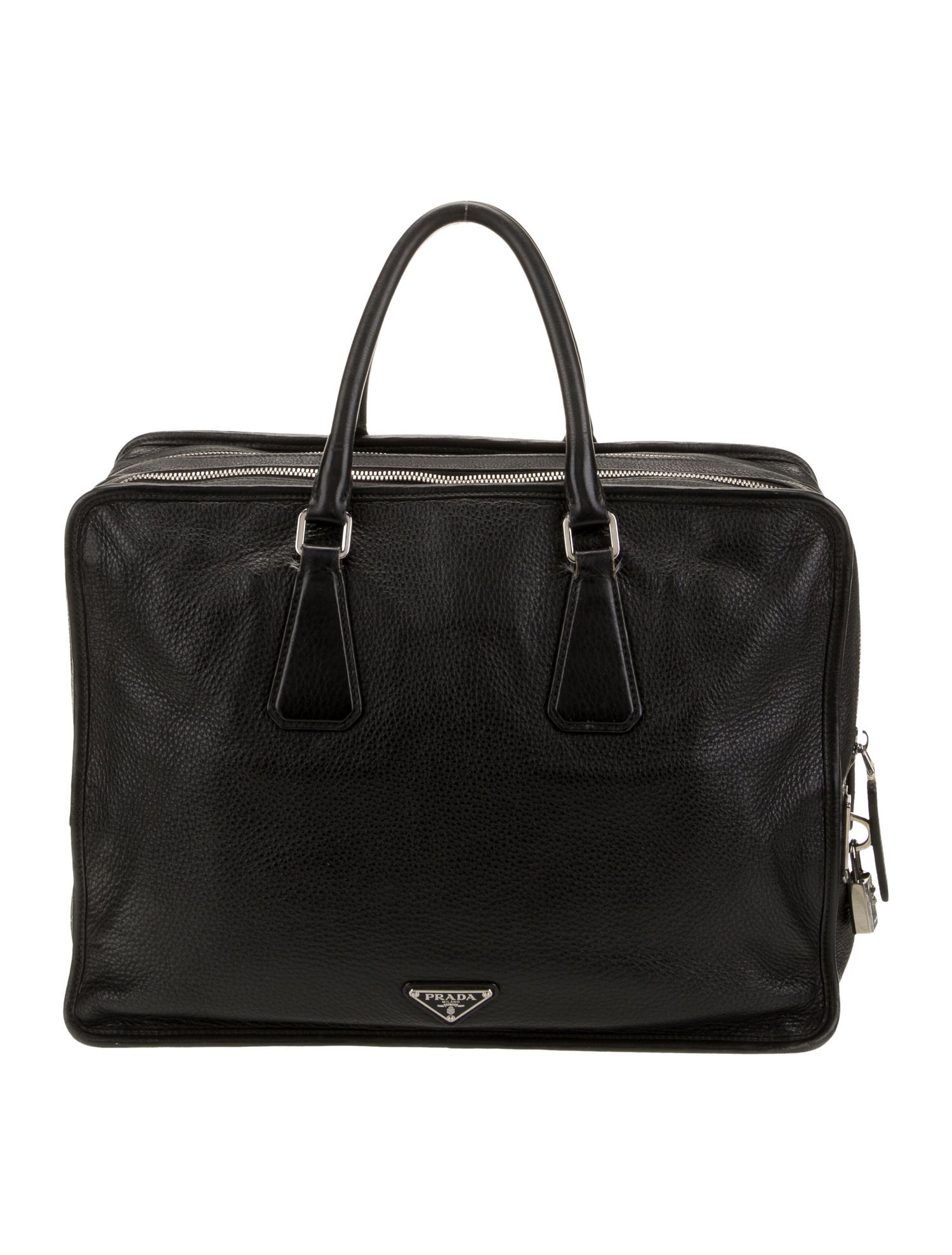 Prada Enameled Metal Triangle Briefcase