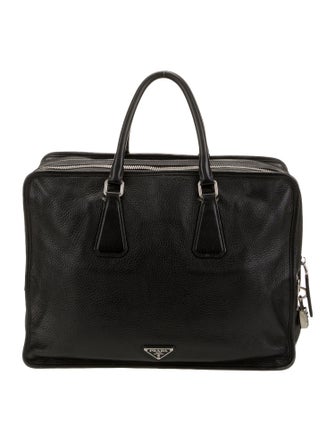 Prada Enameled Metal Triangle Briefcase