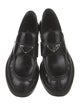 Prada Enameled Metal Triangle Patent Leather Oxfords