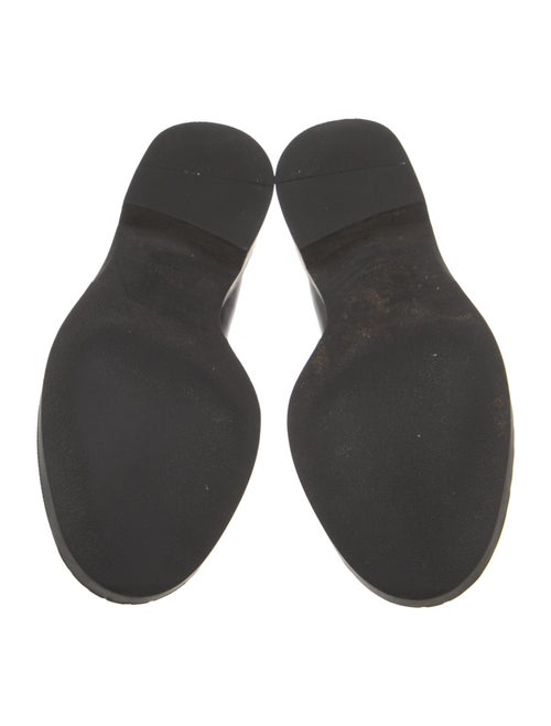 Prada Enameled Metal Triangle Patent Leather Oxfords