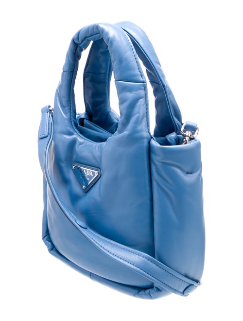 Prada Enameled Metal Triangle Padded Small