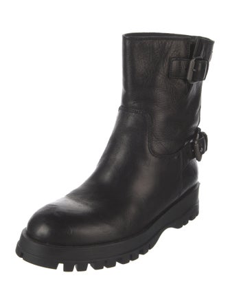 Prada Leather Moto Boots