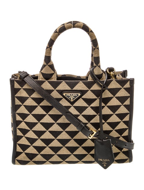 Prada Enameled Metal Triangle Triangle Small