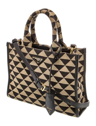 Prada Enameled Metal Triangle Triangle Small