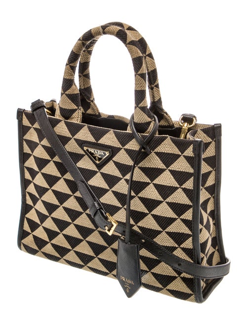 Prada Enameled Metal Triangle Triangle Small