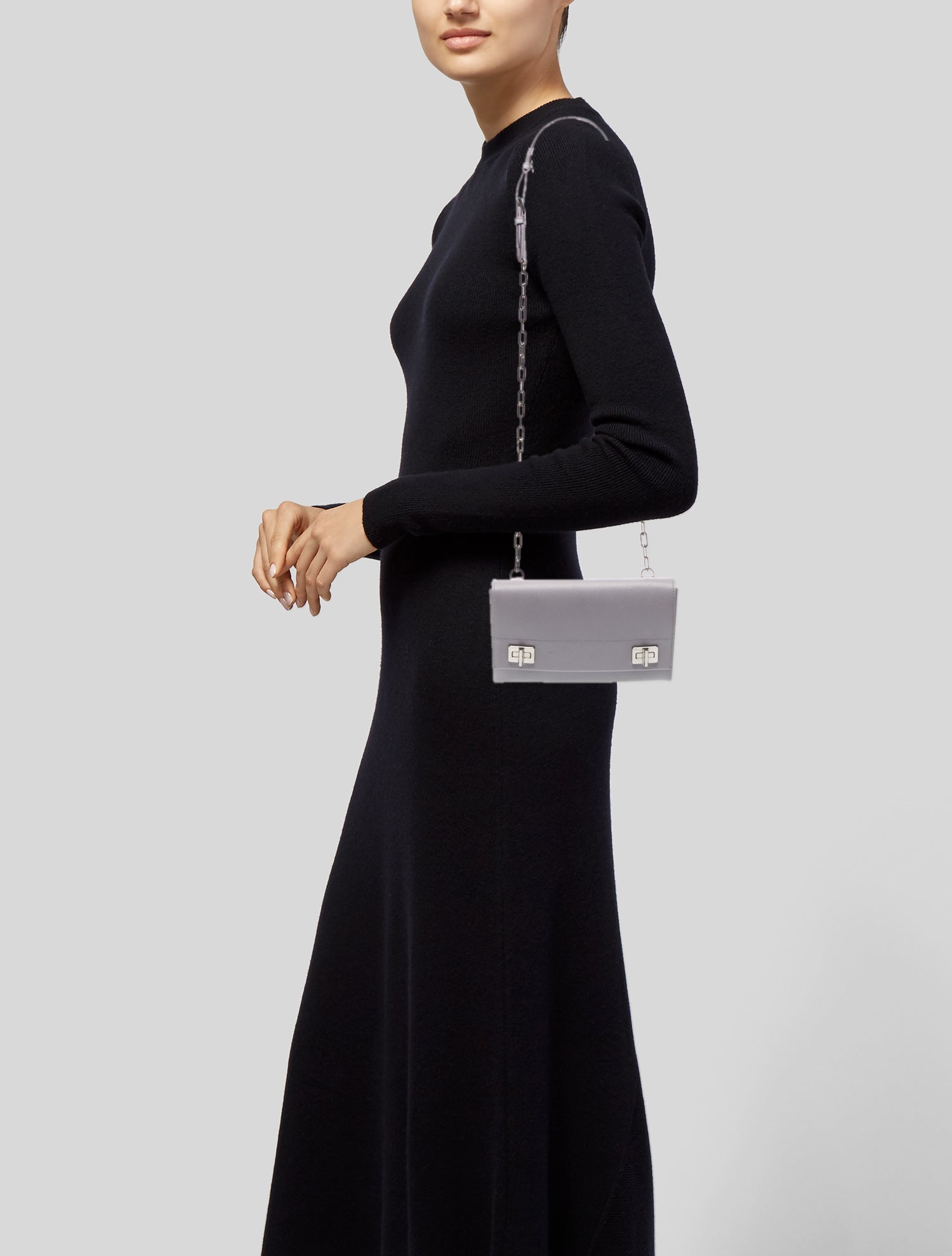 Prada Saffiano Cuir Leather Evening Bag