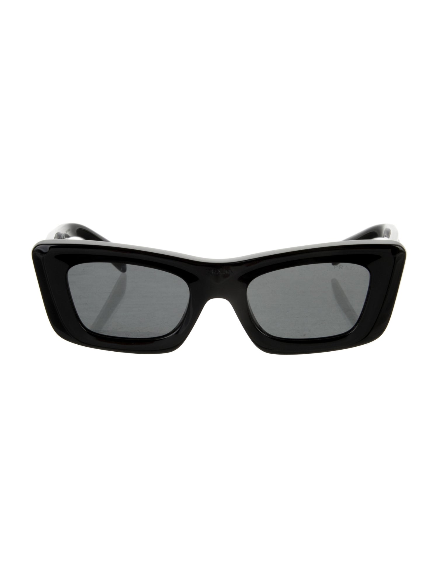 Prada Enameled Metal Triangle Square Sunglasses