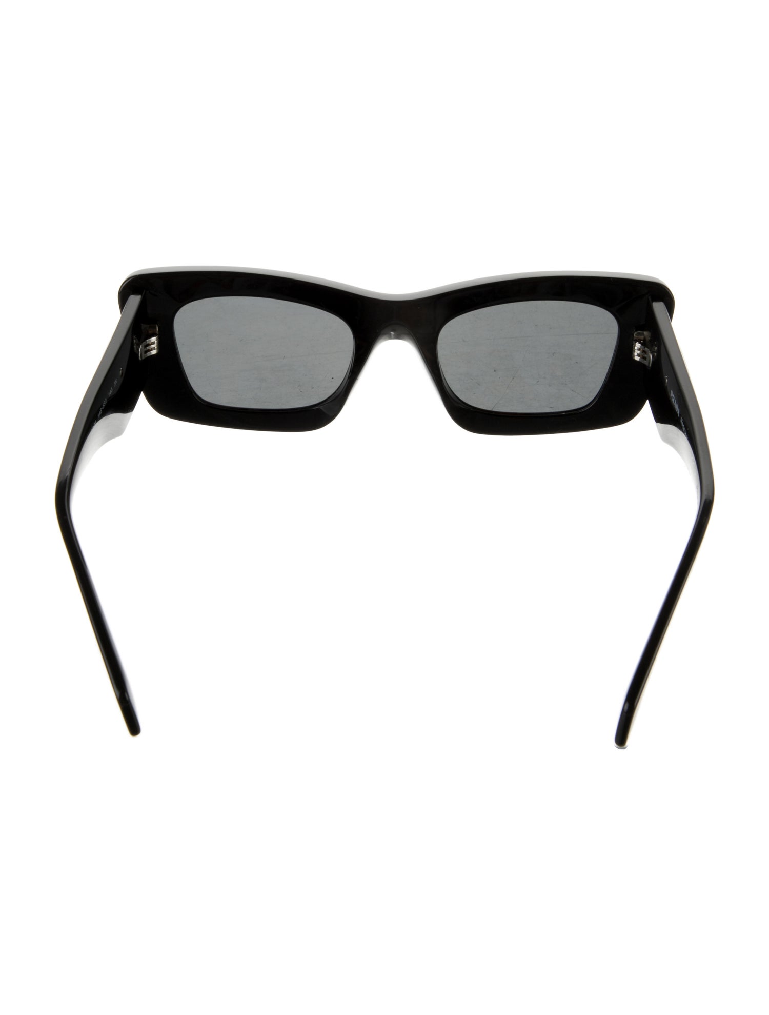 Prada Enameled Metal Triangle Square Sunglasses