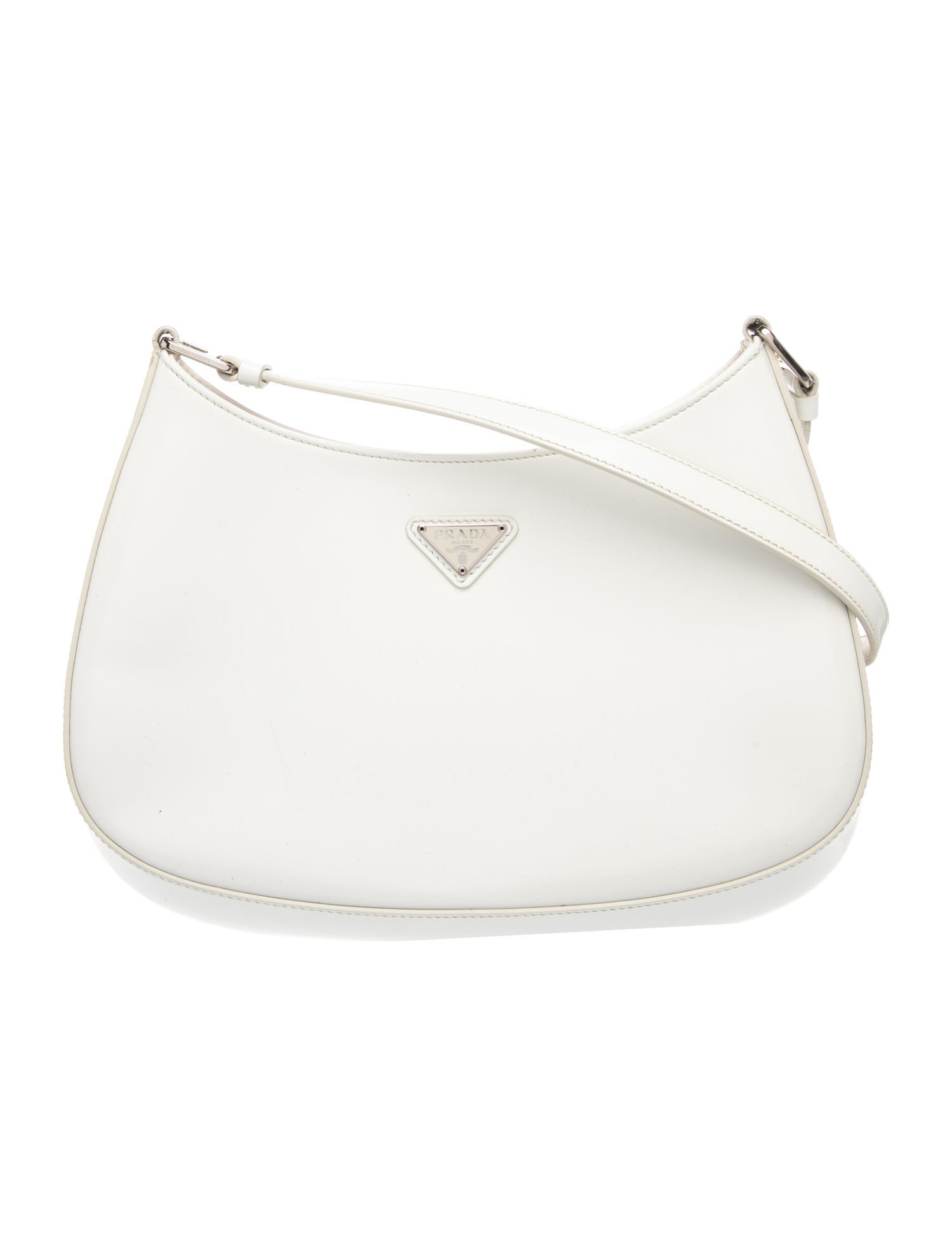 Prada Enameled Metal Triangle Cleo