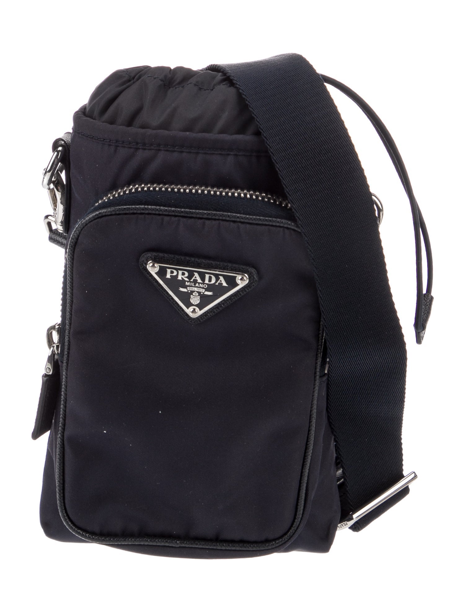 Prada Enameled Metal Triangle Shoulder Bag