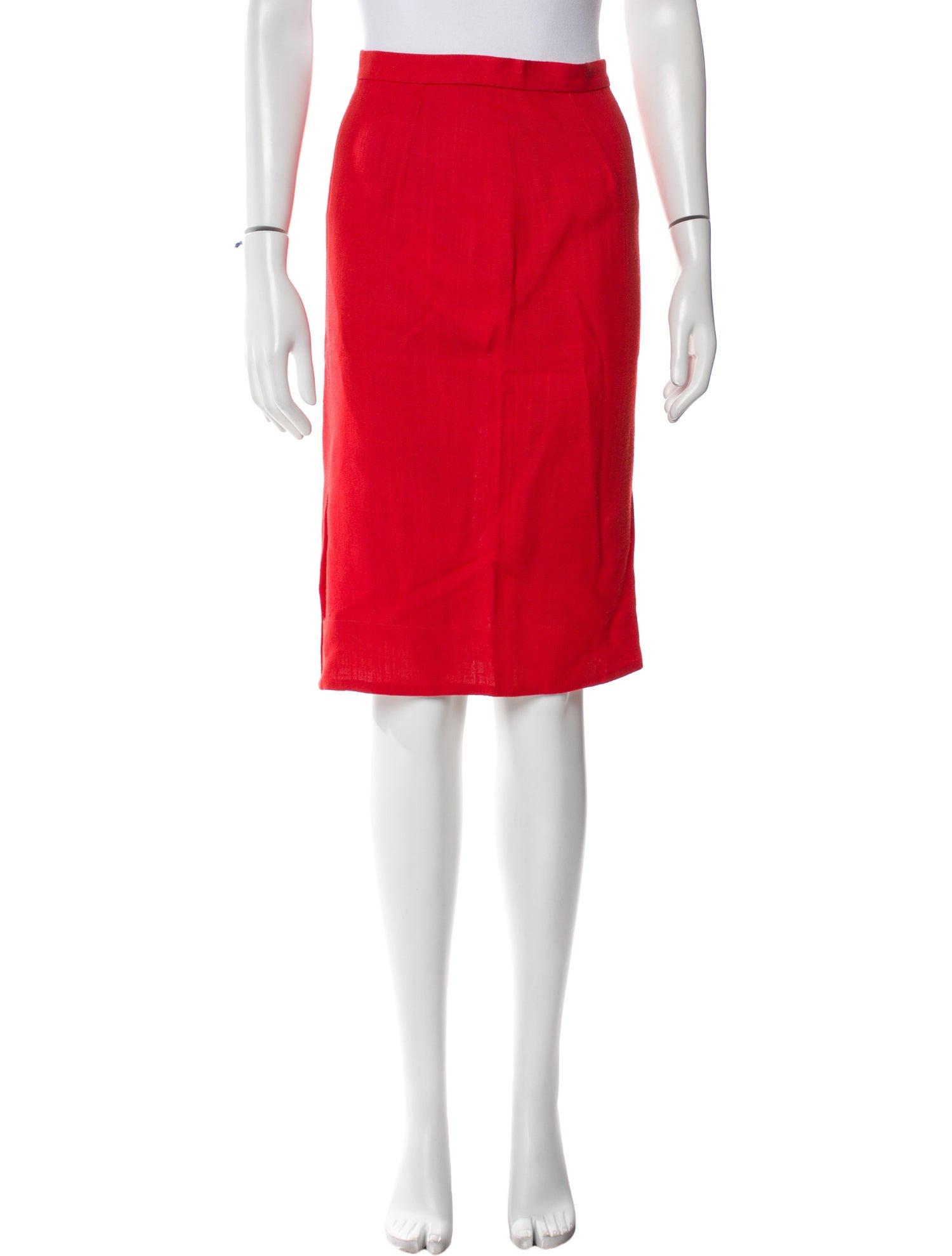 Prada Raw-Edge Trim Knee-Length Skirt