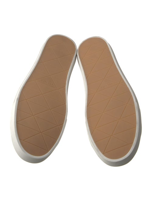 Prada Leather Embroidered Accent Sneakers