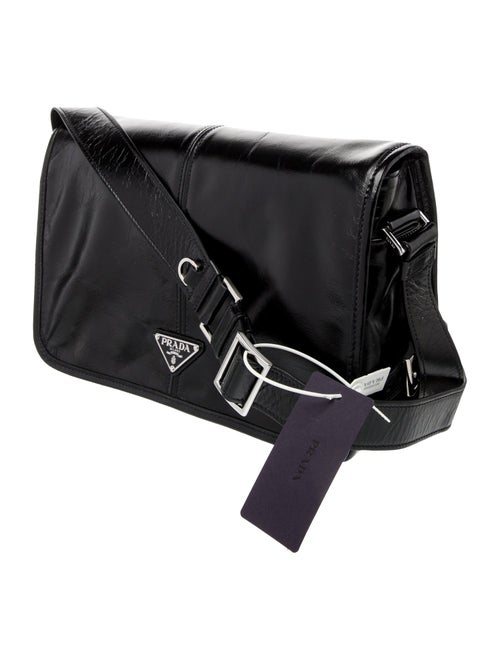 Prada Enameled Metal Triangle Shoulder Bag