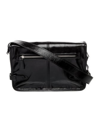 Prada Enameled Metal Triangle Shoulder Bag