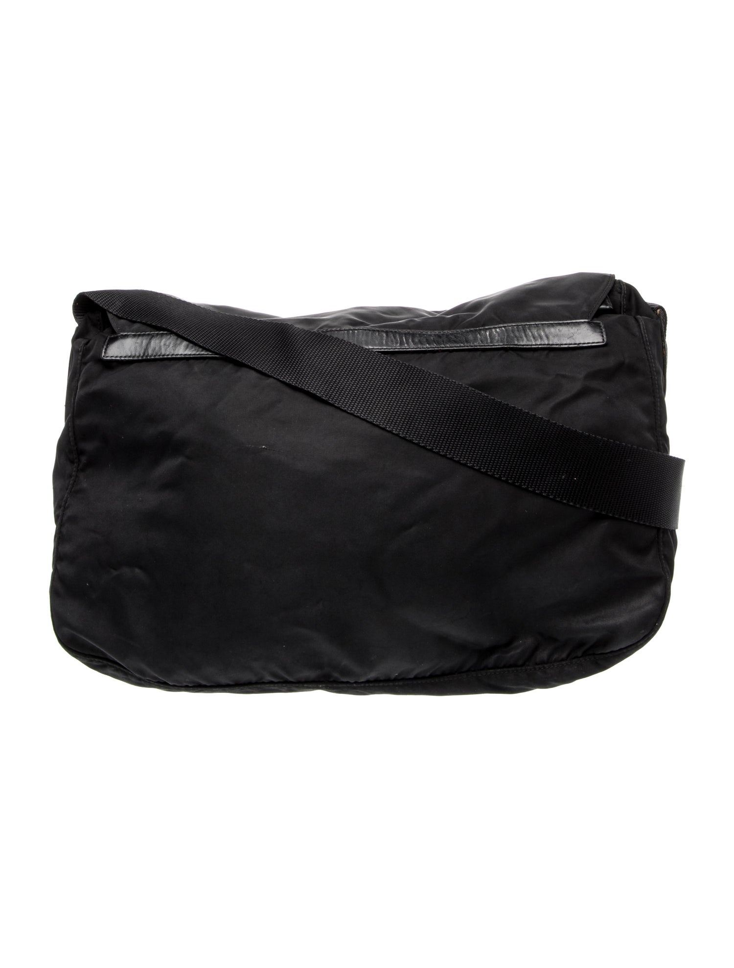 Prada Enameled Metal Triangle Messenger Bag