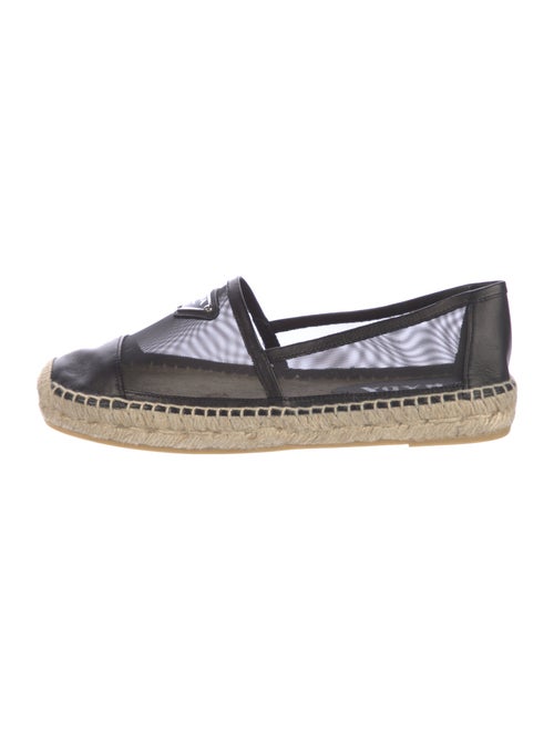 Prada Enameled Metal Triangle Mesh Espadrilles