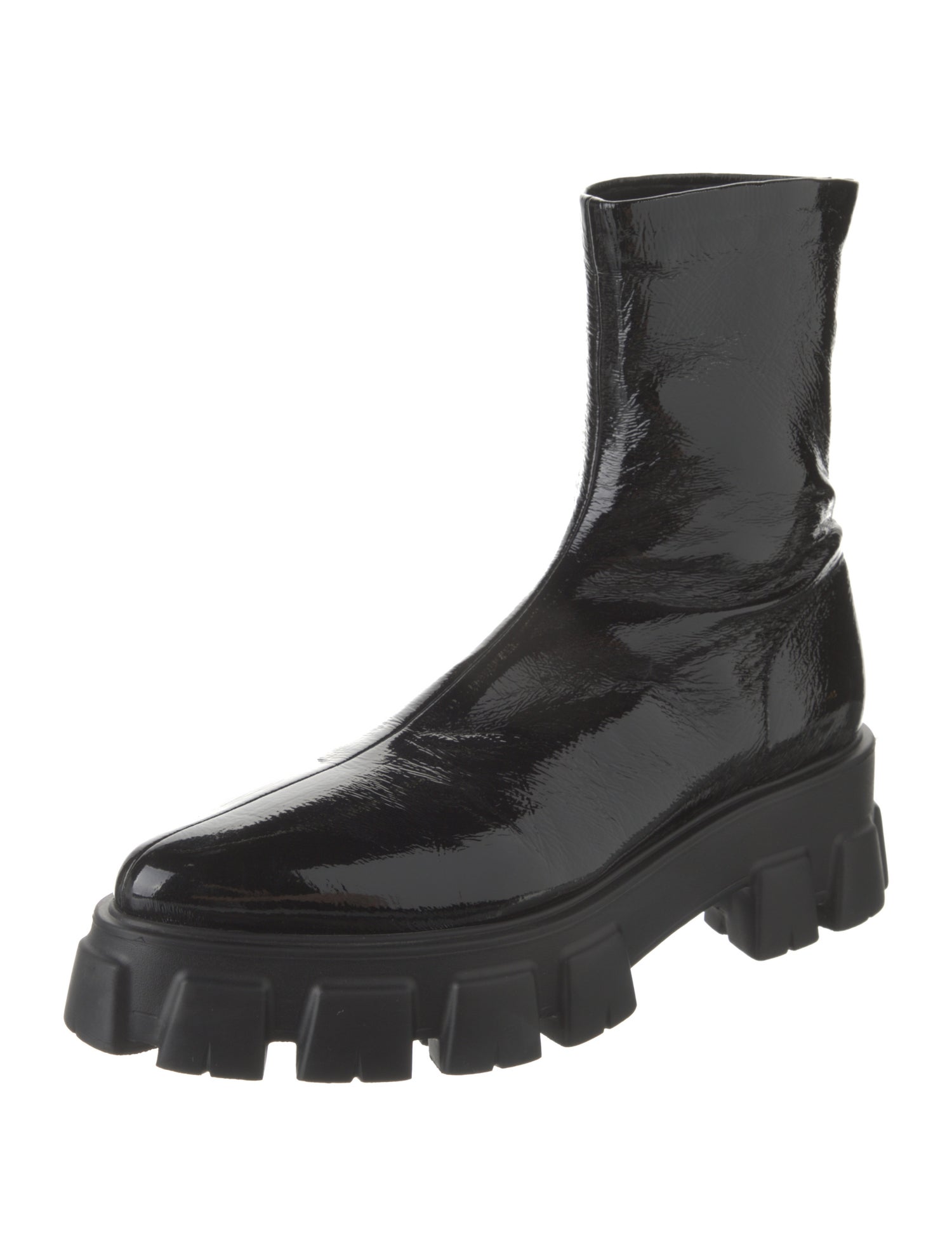 Prada Patent Leather Combat Boots