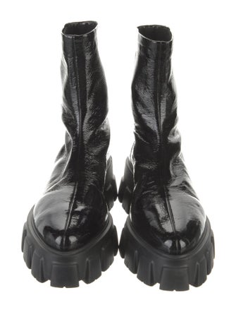 Prada Patent Leather Combat Boots