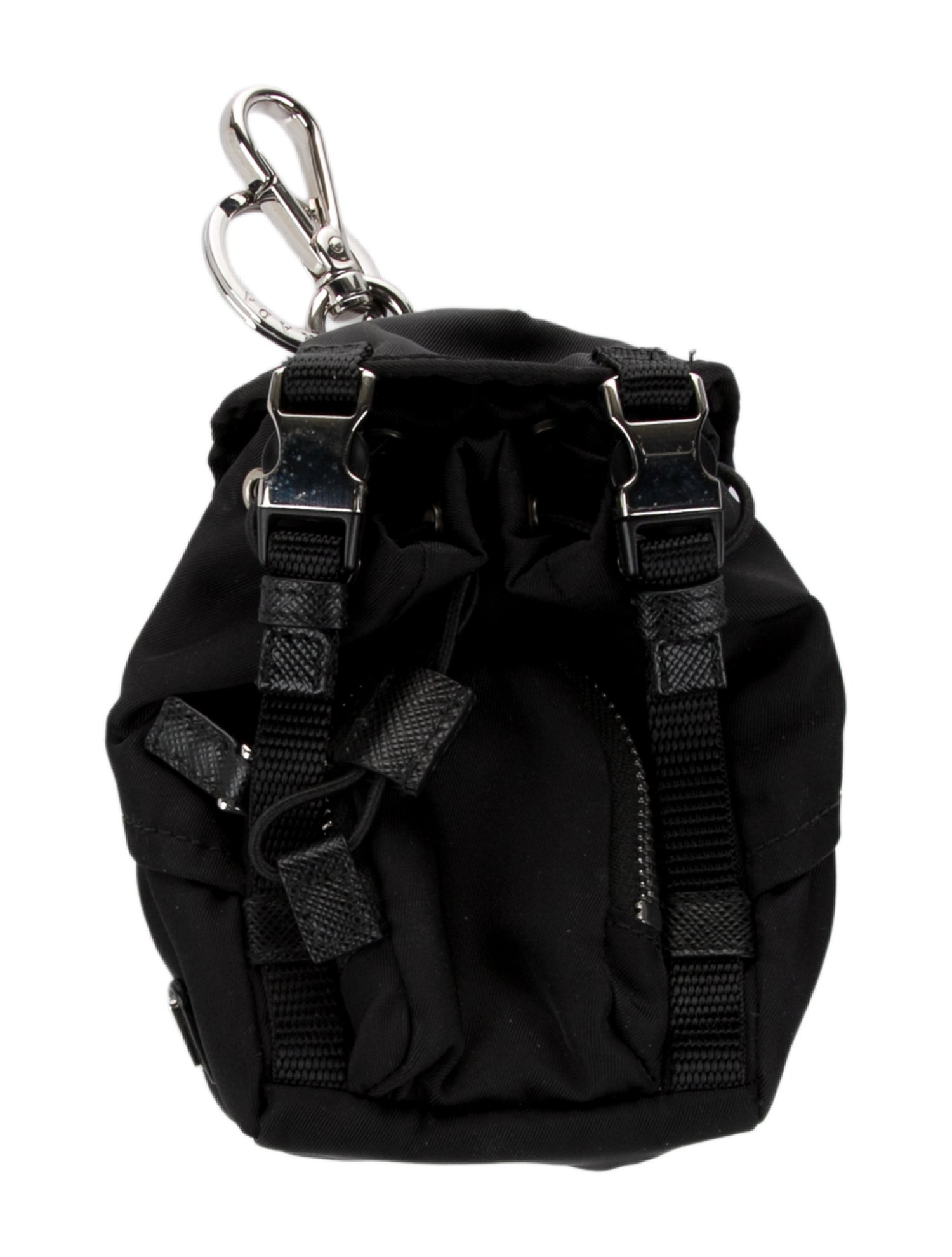 Prada Nylon Black Pattern Print Mini Book Bag Design Bag Chain