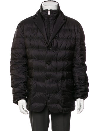 Prada 2016 Enameled Metal Triangle Puffer Coat