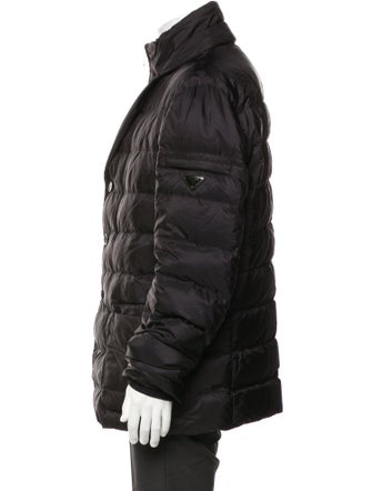 Prada 2016 Enameled Metal Triangle Puffer Coat