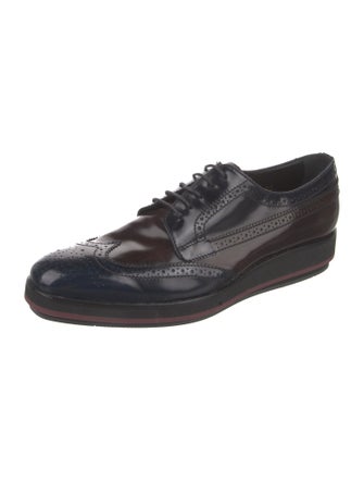 Prada Leather Lasercut Accents Oxfords