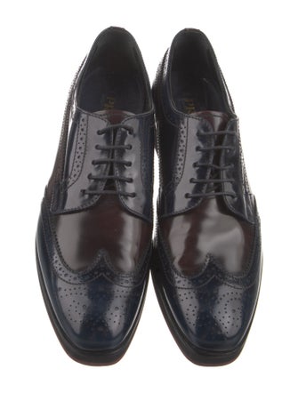 Prada Leather Lasercut Accents Oxfords