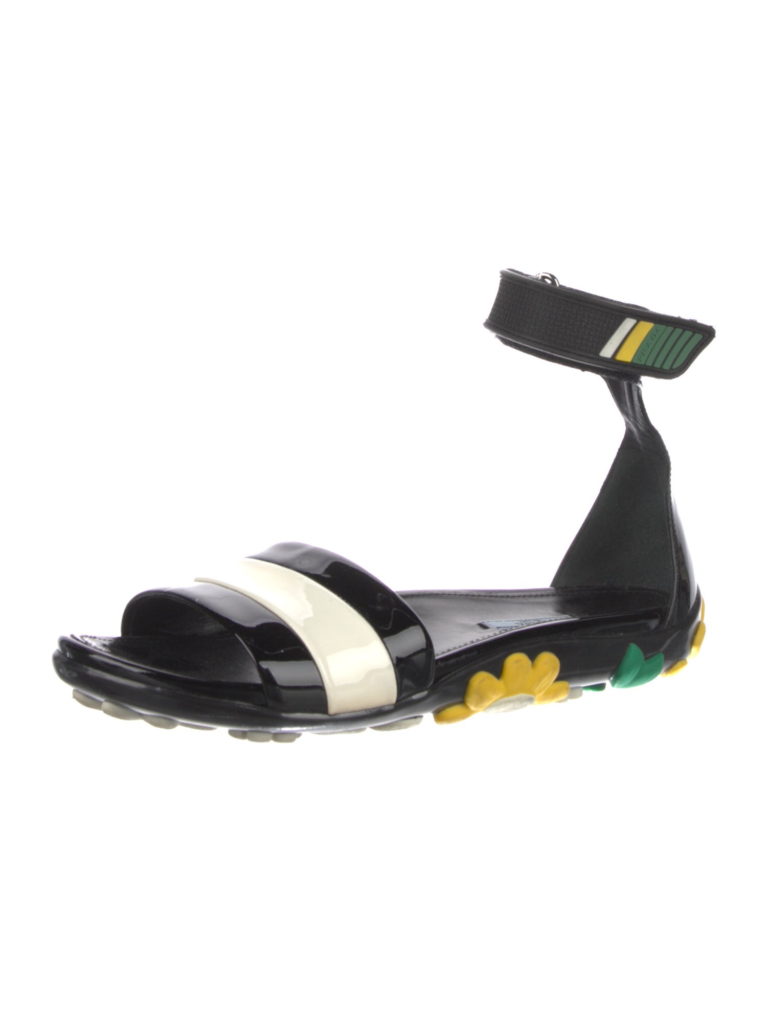 Prada Patent Leather Slingback Sandals