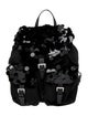 Prada Enameled Metal Triangle Backpack