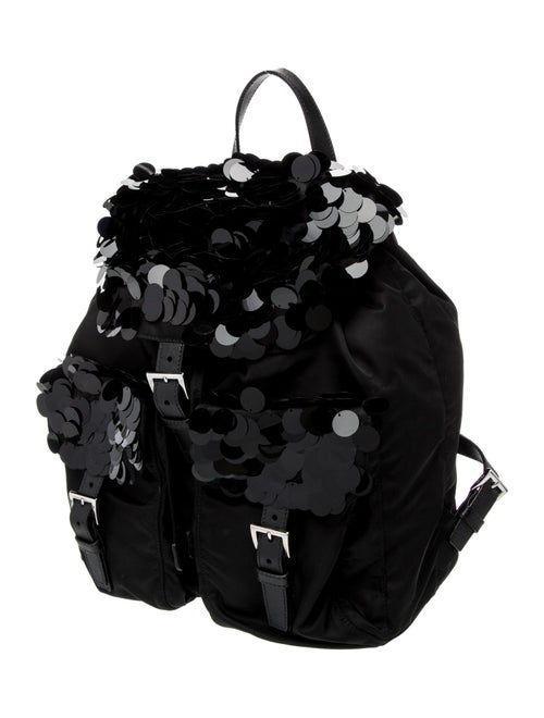 Prada Enameled Metal Triangle Backpack