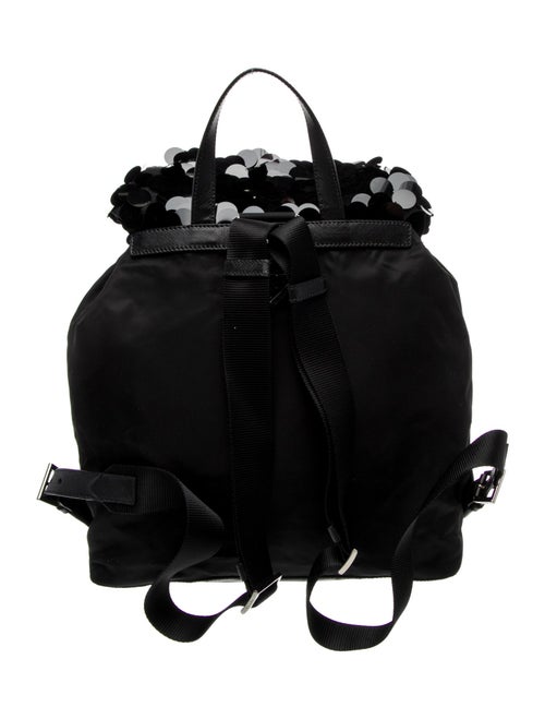 Prada Enameled Metal Triangle Backpack