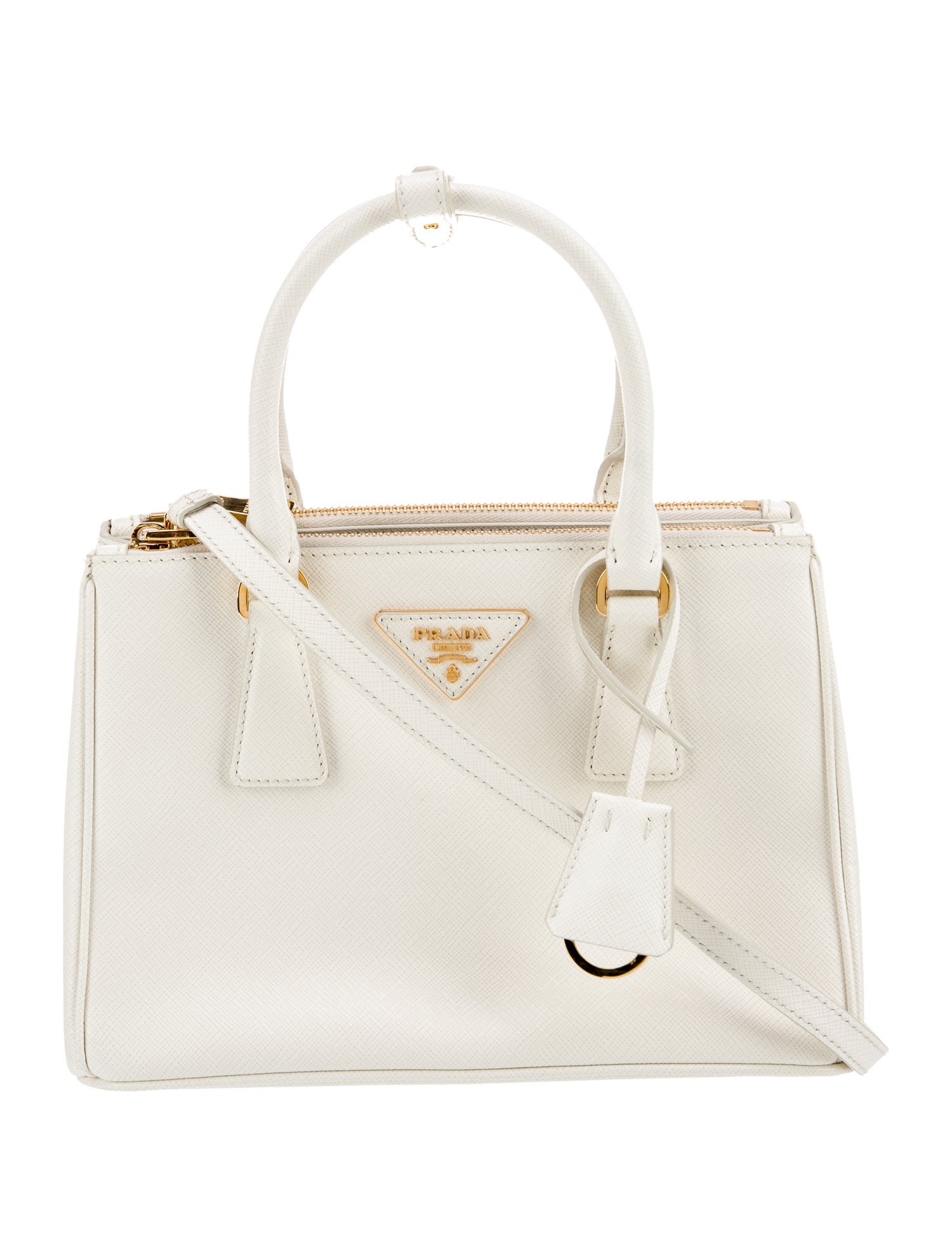 Prada Saffiano Lux Leather Galleria Double Zip Small
