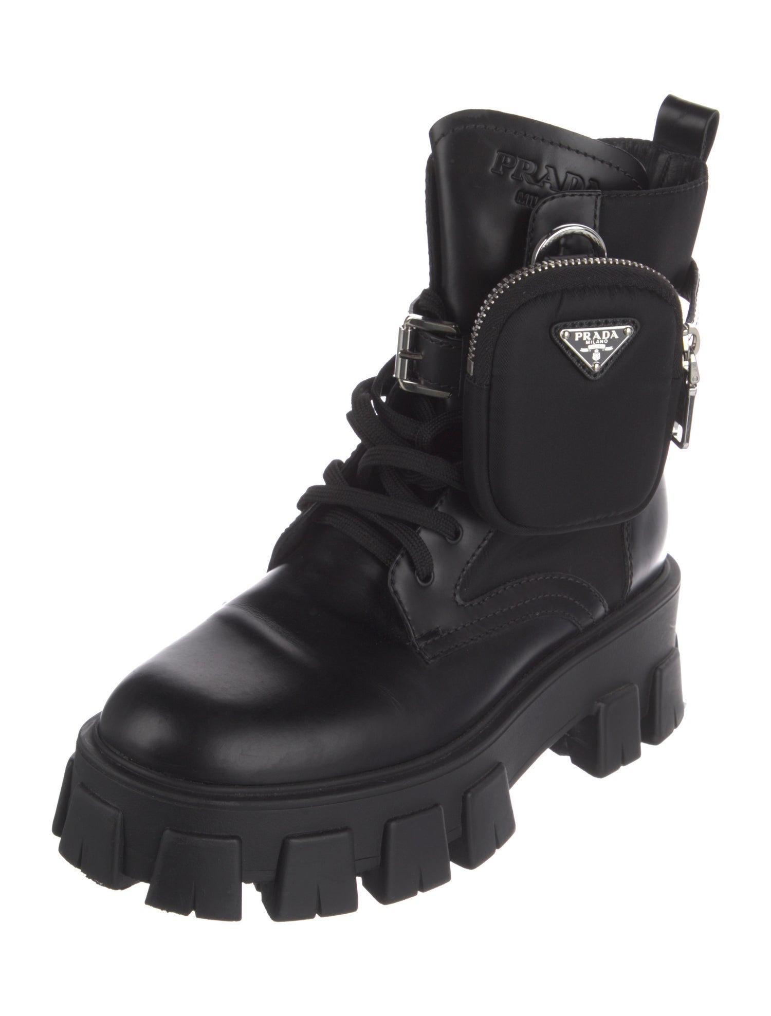 Prada Leather Combat Boots