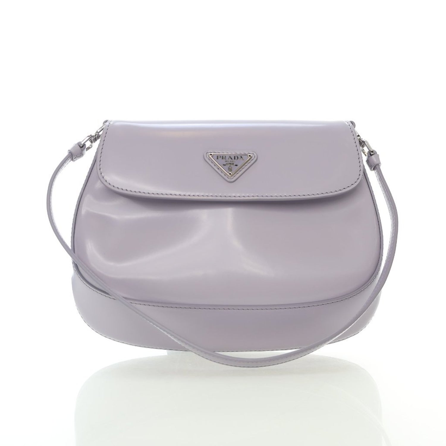 Prada Enameled Metal Triangle Cleo Bag