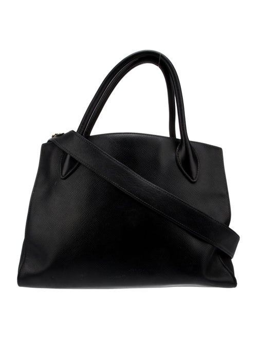Prada Vitello Daino Leather Monochrome Small Saffiano Leather Black Bag