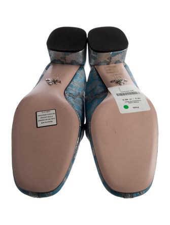 Prada Printed Crystal Embellishments Mules