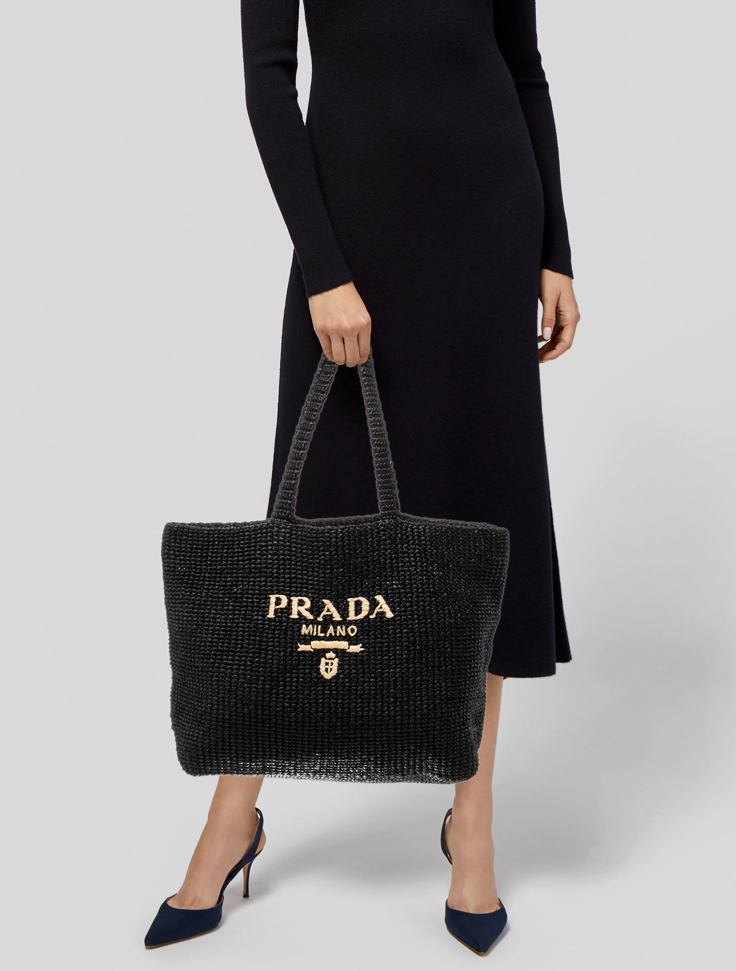 Prada Enameled Metal Triangle Tote