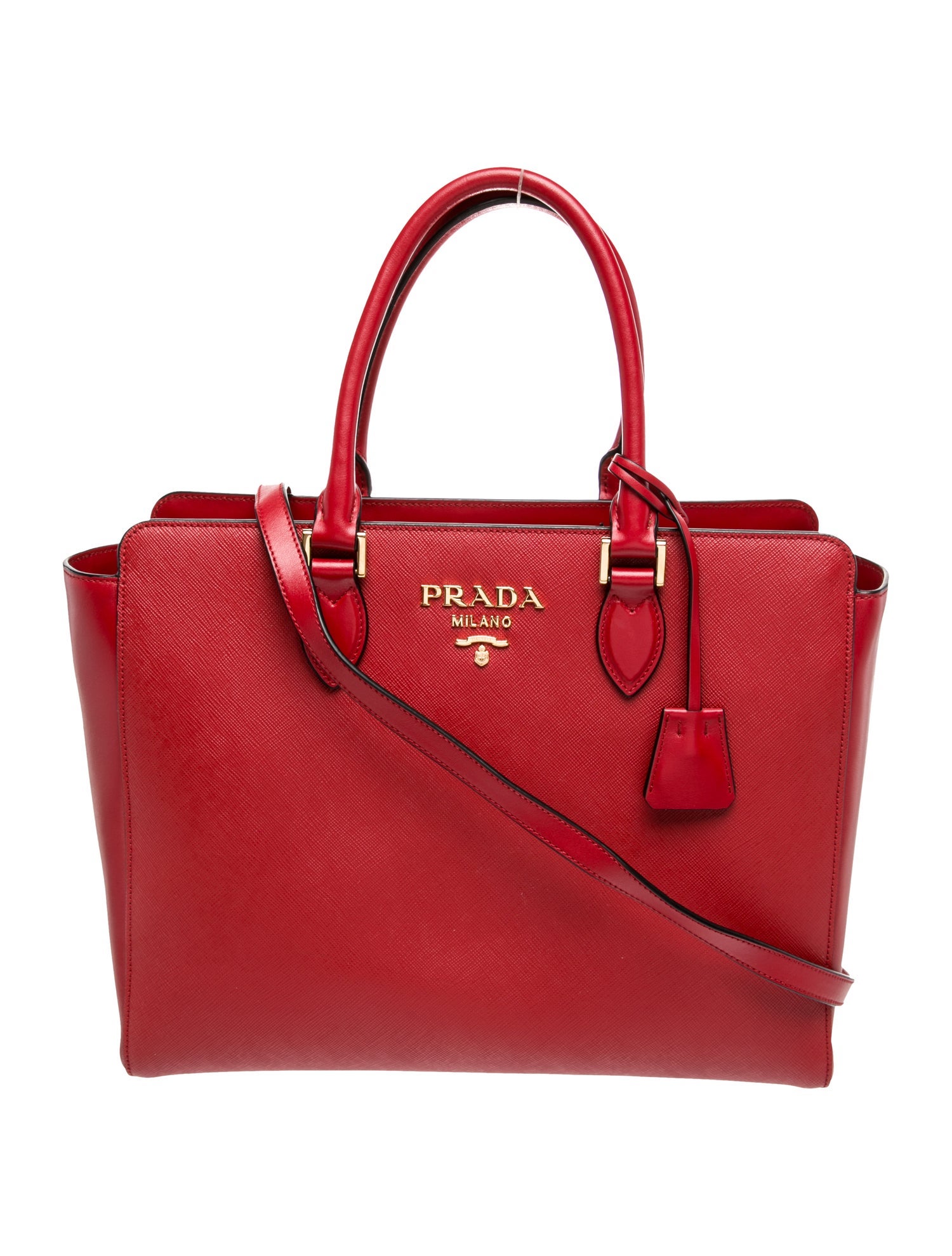 Prada Saffiano Leather Saffiano Soft Calfskin Double Handle Bag