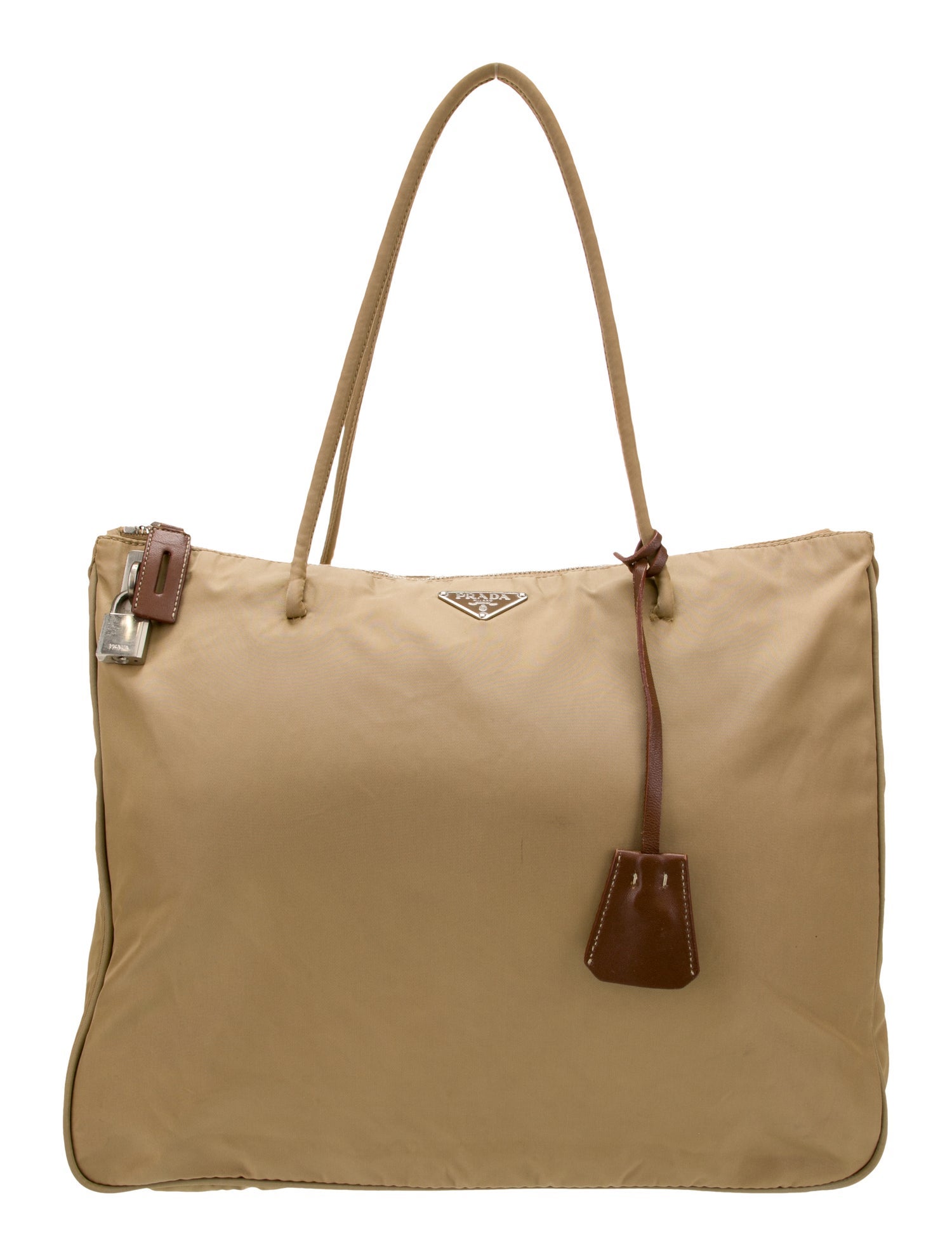 Prada Enameled Metal Triangle Tote