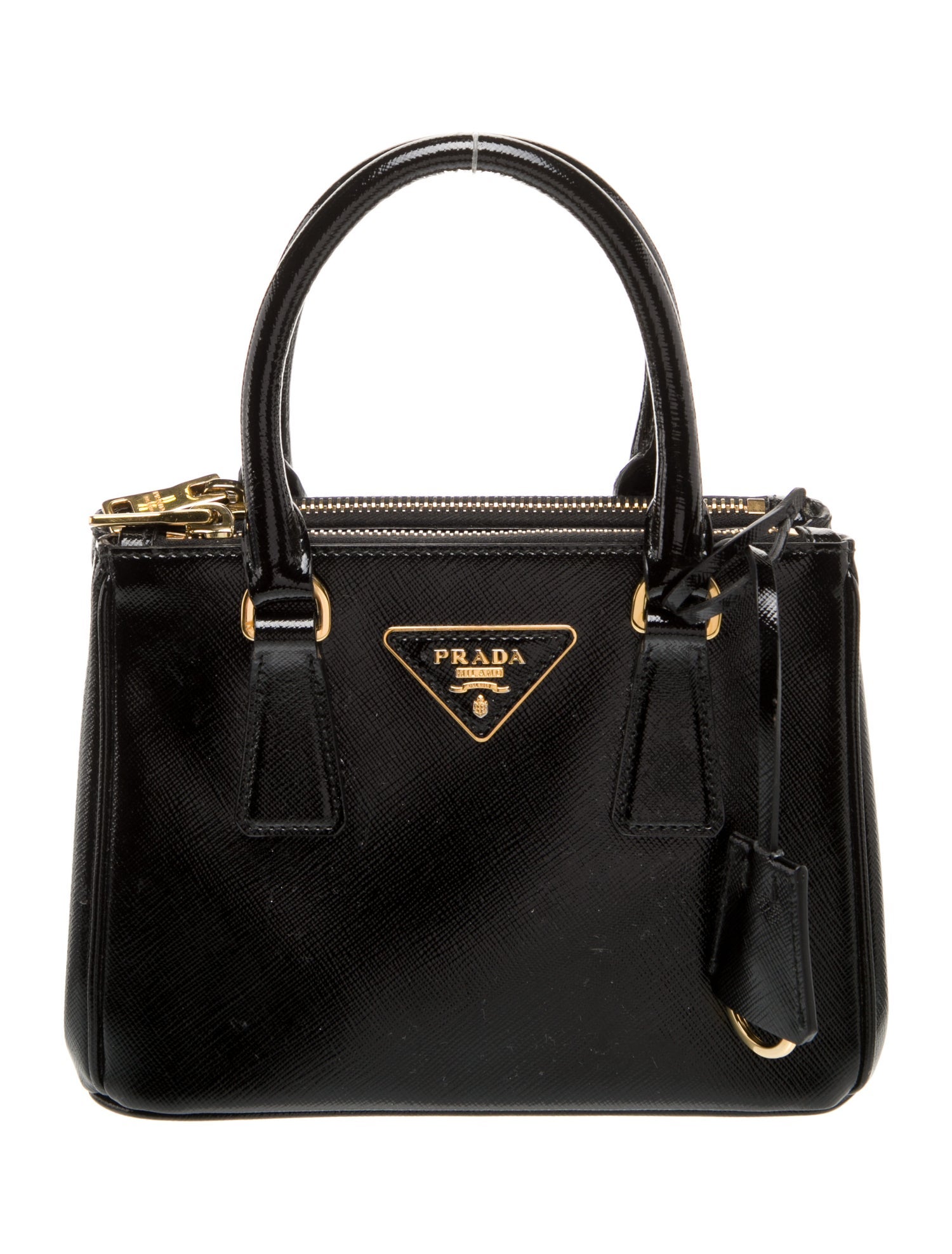 Prada Saffiano Vernice Leather Galleria Double Zip Mini