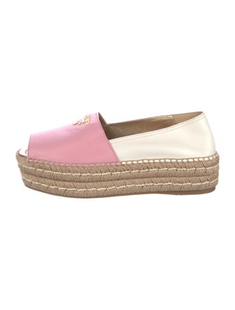 Prada Leather Whipstitch Trim Espadrilles