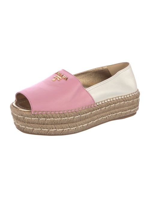 Prada Leather Whipstitch Trim Espadrilles