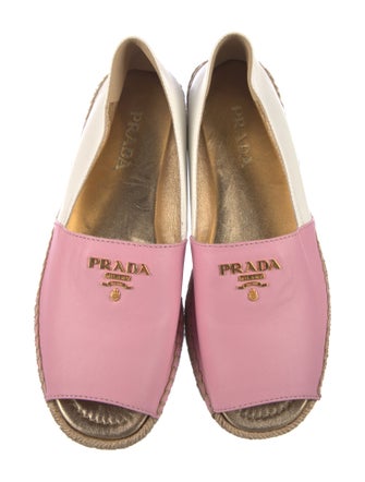 Prada Leather Whipstitch Trim Espadrilles