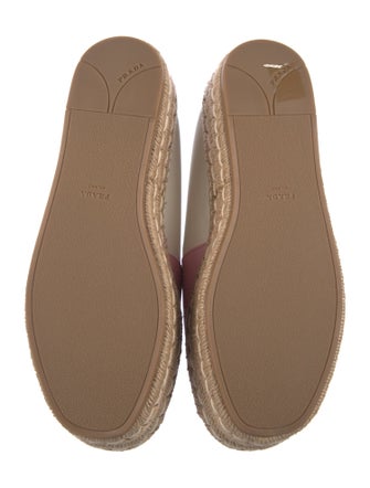 Prada Leather Whipstitch Trim Espadrilles
