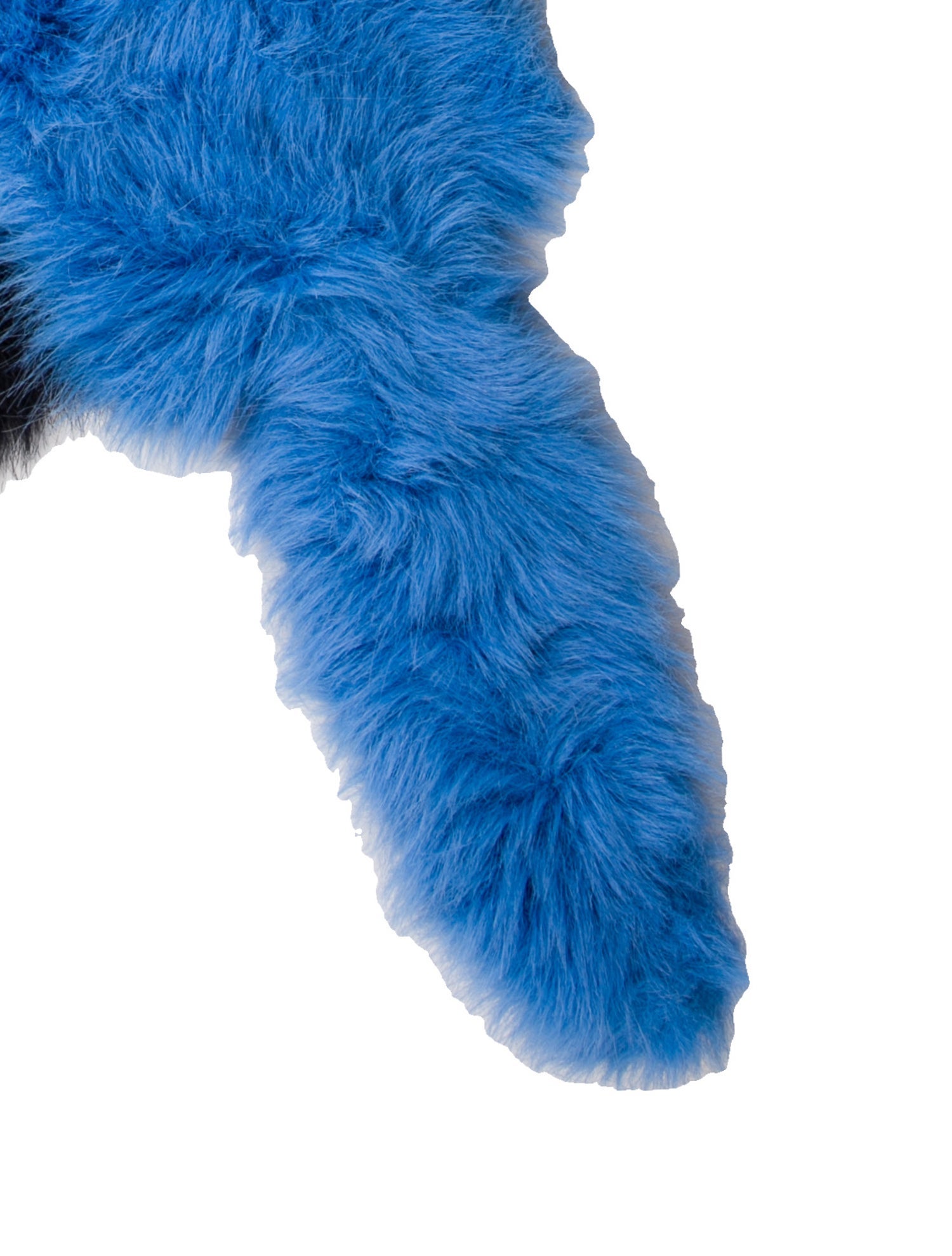 Prada Faux Fur Colorblock Pattern Scarf