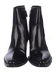Prada Enameled Metal Triangle Patent Leather Western Boots
