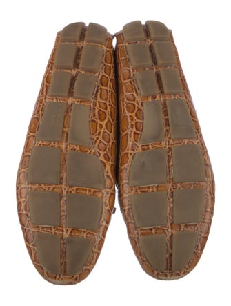 Prada Embossed Leather Animal Print Loafers