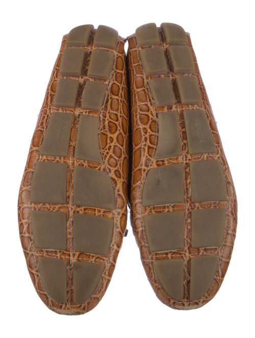 Prada Embossed Leather Animal Print Loafers