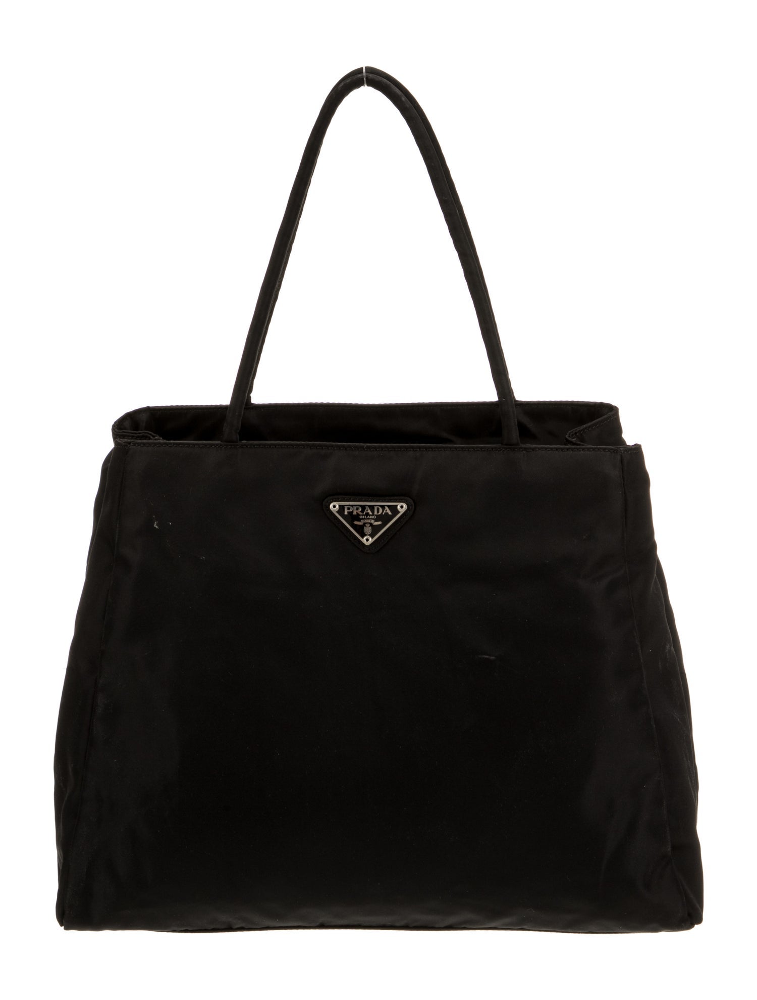 Prada Enameled Metal Triangle City