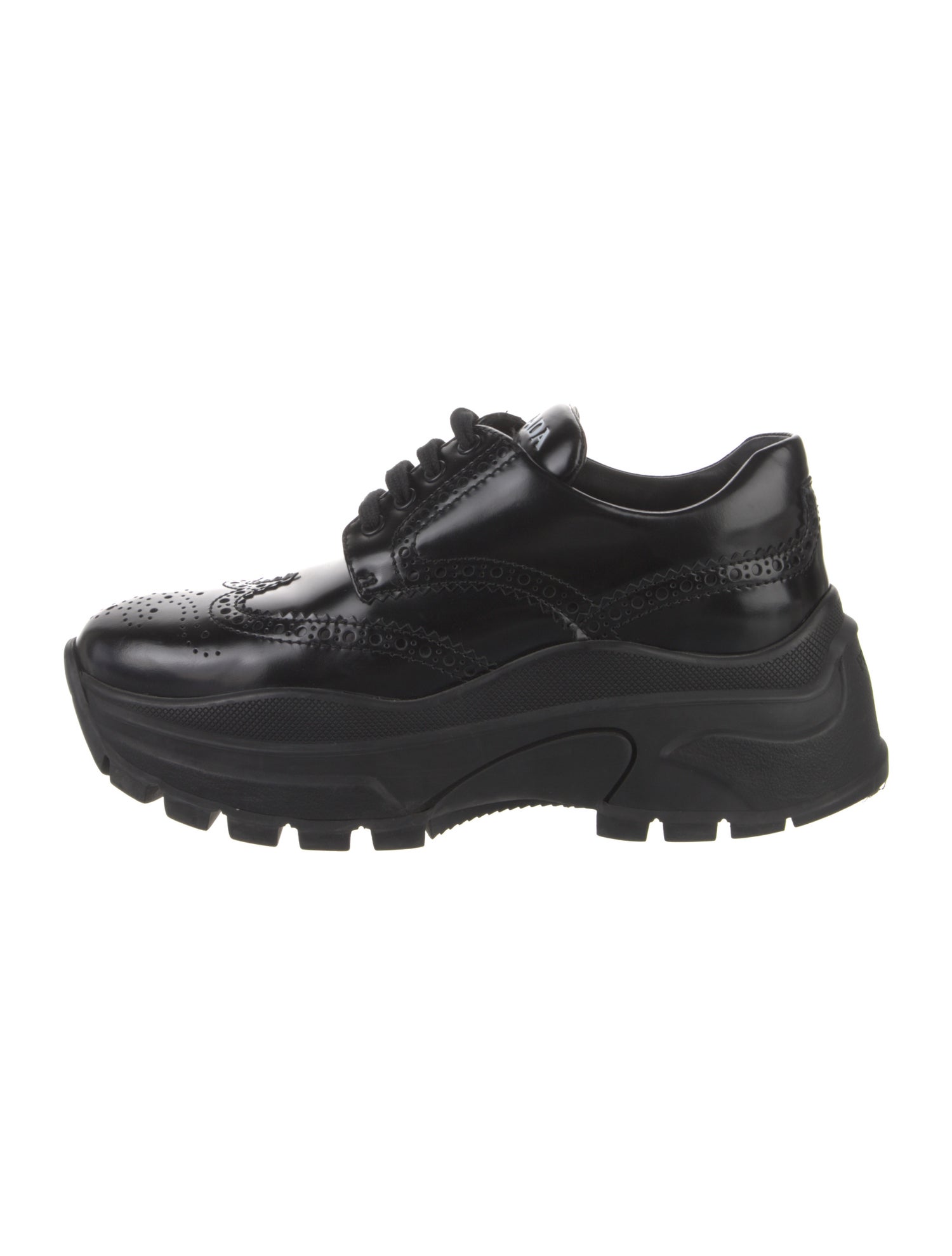 Prada Signature Logo Patent Leather Chunky Sneakers